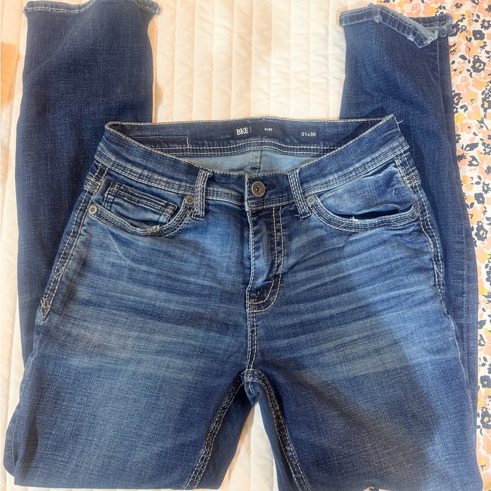 BKE Men's Straight Jeans in Blue
